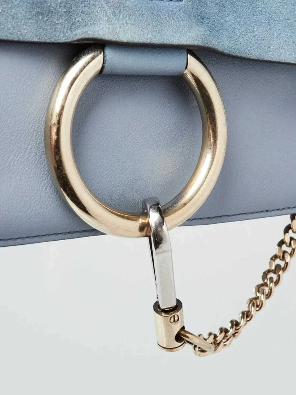 Chloe Blue Leather Small Faye Shoulder Bag